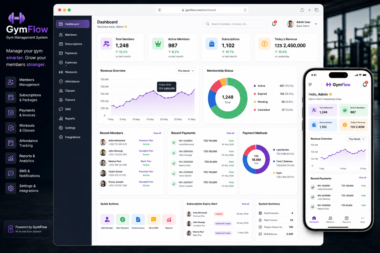 GymFlow  - Gym Management System
